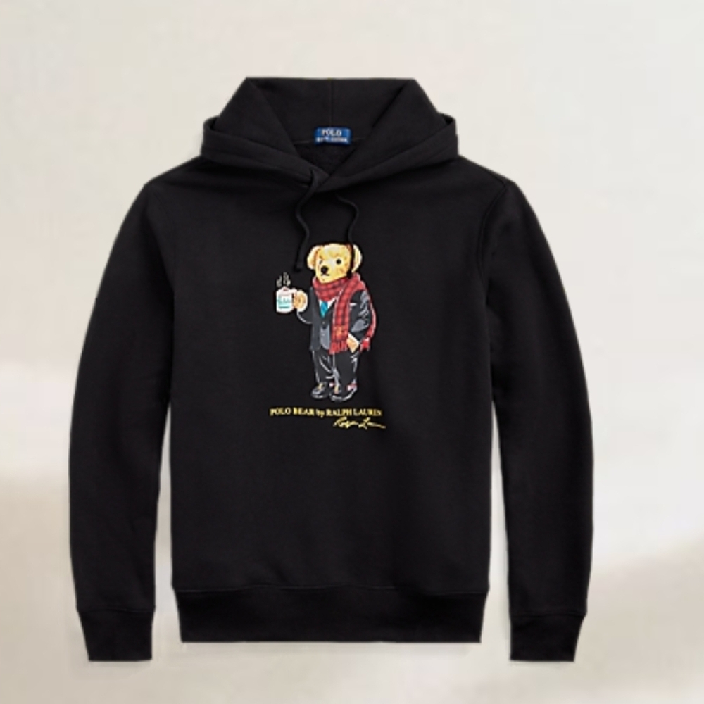 Polo by Ralph Lauren Black Hoodie with Bear Design